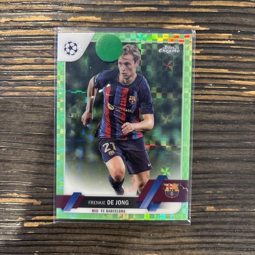 Frenkie de Jong 2023 Topps Chrome UEFA Club Neon Green X-Fractor /399