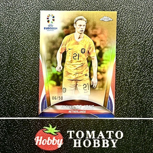 Frenkie de Jong 2024 Topps Chrome UEFA Euro 2024 Gold Refractor /50