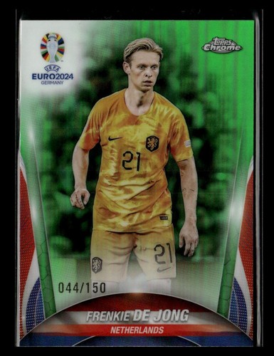 Frenkie de Jong 2024 Topps Chrome UEFA EURO Neon Green Refractor /150