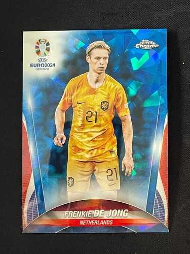 Frenkie de Jong 2024 Topps Chrome UEFA Euro Sapphire