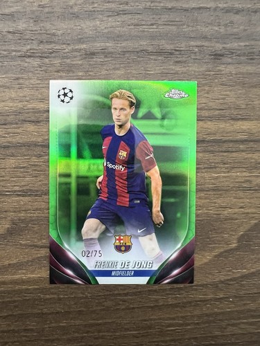 Frenkie de Jong 2023 Topps Chrome UEFA Green Refractor /75