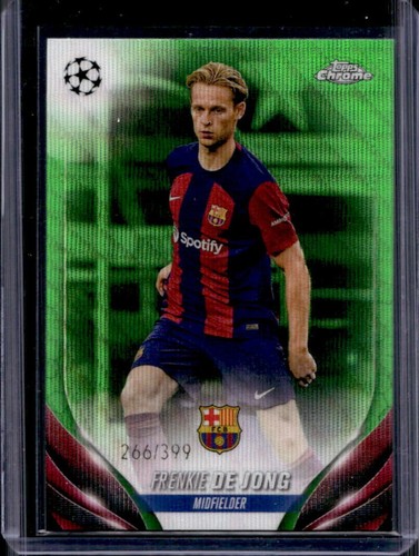 Frenkie de Jong 2023 Topps Chrome UEFA Neon Green Wave Refractor /399