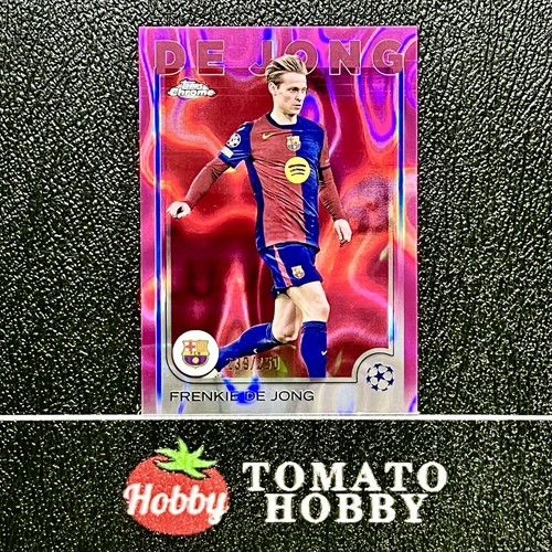Frenkie de Jong 2024 Topps Chrome UEFA Pink Lava Refractor /250