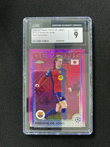 Frenkie de Jong 2024 Topps Chrome UEFA Pink Refractor /125
