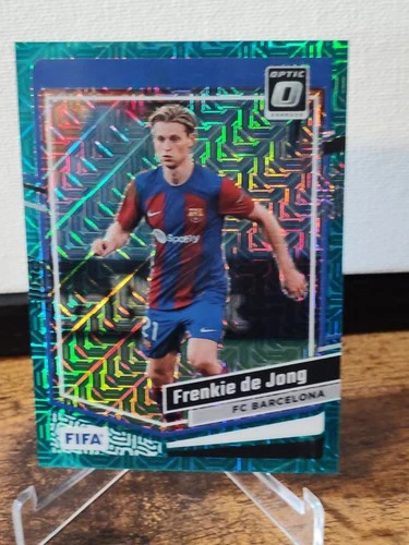 Frenkie de Jong 2024 Panini Donruss FIFA Optic Teal Mojo Prizm /49