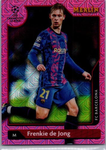 Frenkie de Jong 2021 Panini Merlin UEFA Chrome Pink Mojo Refractor /275