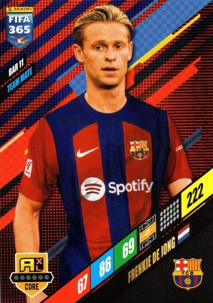 Frenkie de Jong 2024 Panini Adrenalyn XL FIFA 365