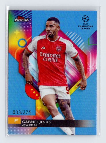 Gabriel Jesus 2023 Topps Chrome Finest Sky Blue Refractor /275