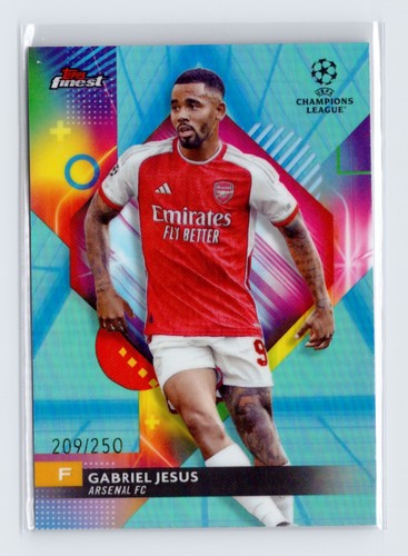 Gabriel Jesus 2023 Topps Finest Sky Blue Refractor /250