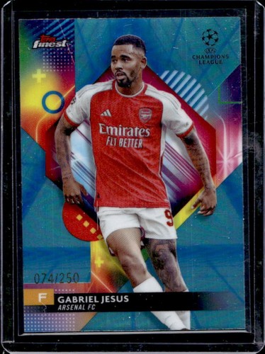 Gabriel Jesus 2023 Panini Finest Blue Aqua Vapor Wave Refractor /250