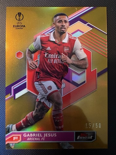 Gabriel Jesus 2022 Topps Finest Gold Refractor /50