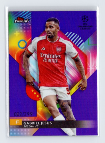 Gabriel Jesus 2023 Topps Finest Purple Refractor /299