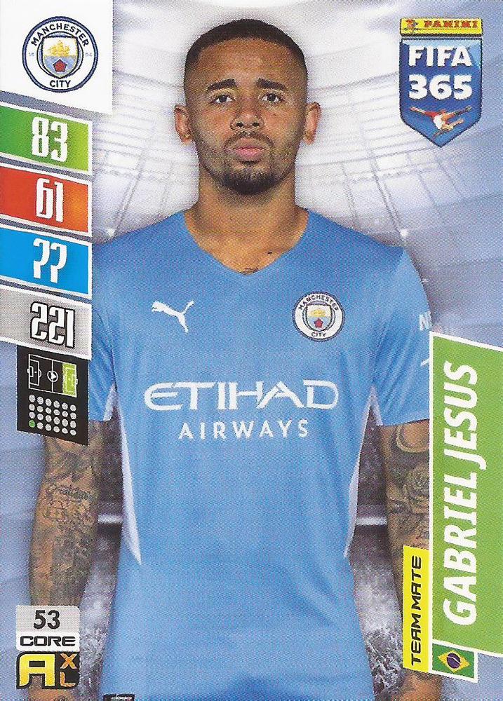 Gabriel Jesus 2022 Panini Adrenalyn XL FIFA 365