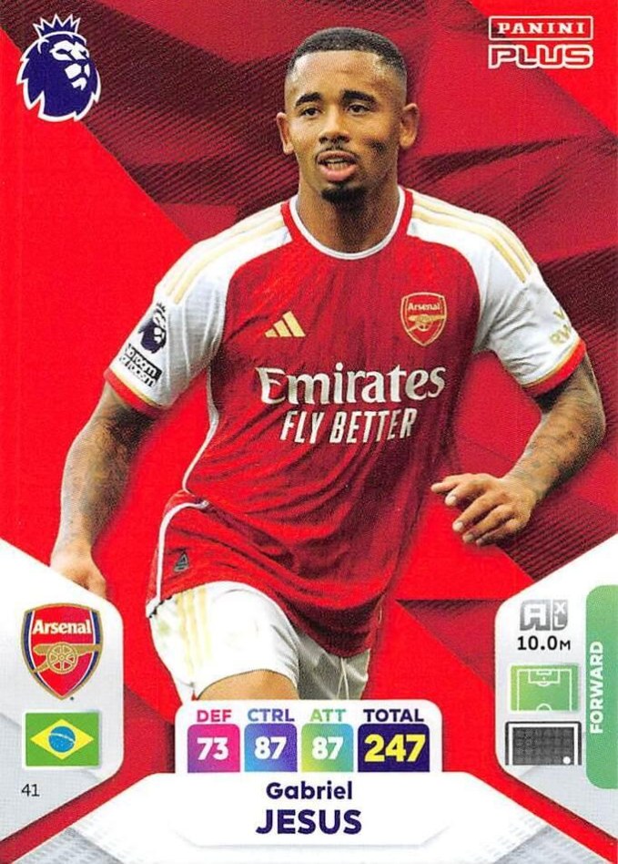 Gabriel Jesus 2024 Panini Adrenalyn XL Premier League Plus