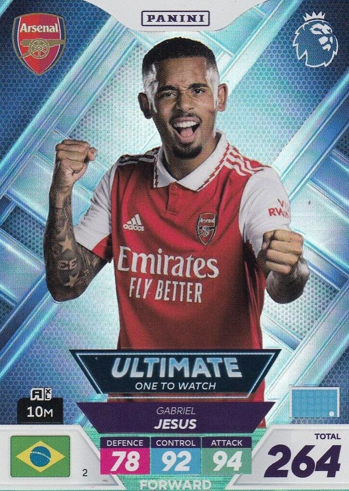 Gabriel Jesus 2023 Panini Adrenalyn XL Premier League Plus
