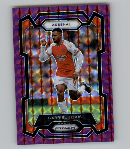 Gabriel Jesus 2023 Panini Prizm Premier League Purple Mosaic Prizm /140