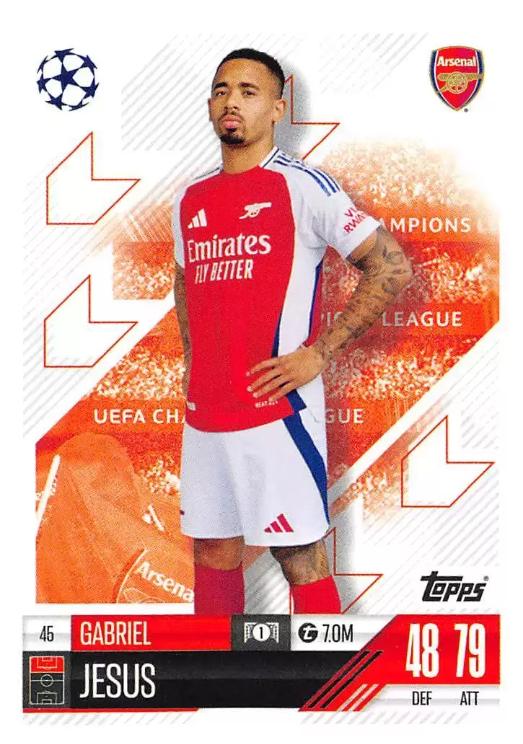 Gabriel Jesus 2024 Topps Match Attax UEFA Club Competitions