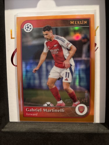 Gabriel Martinelli 2025 Topps Chrome Merlin Orange Refractor /25