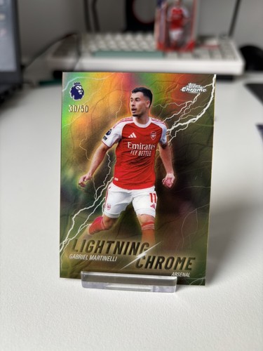 Gabriel Martinelli 2026 Topps Chrome Premier League Lightning Chrome /50
