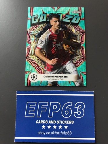 Gabriel Martinelli 2023 Topps Chrome UCL Aqua /199