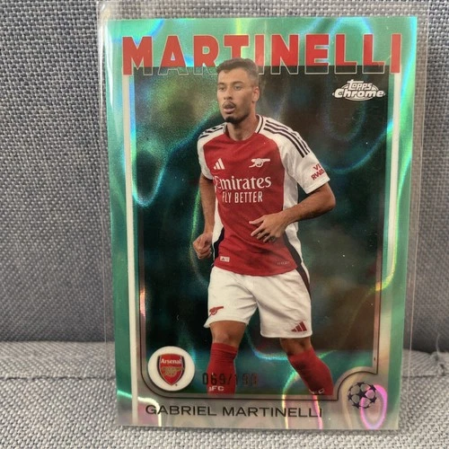 Gabriel Martinelli 2024 Topps Chrome UEFA Aqua Refractor /199