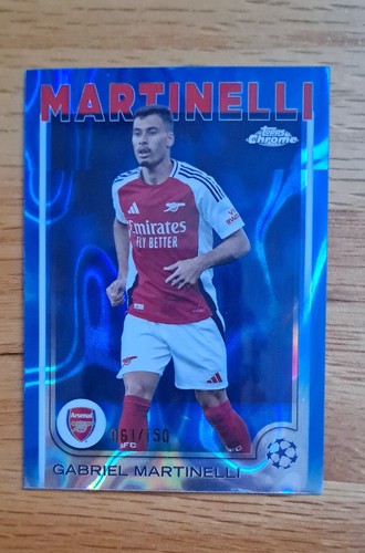 Gabriel Martinelli 2024 Topps Chrome UEFA Blue Lava Refractor /150