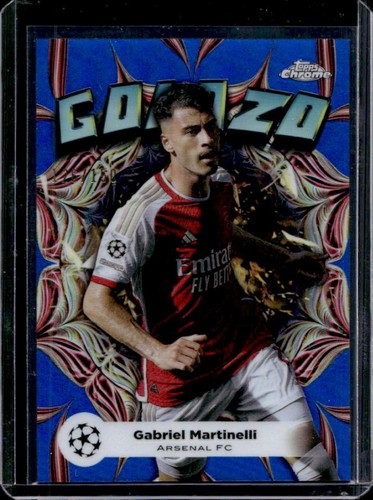 Gabriel Martinelli 2023 Topps Chrome UEFA Blue Refractor /150