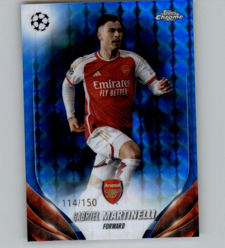 Gabriel Martinelli 2023 Topps Chrome UEFA Club Comps Blue Geometric /150
