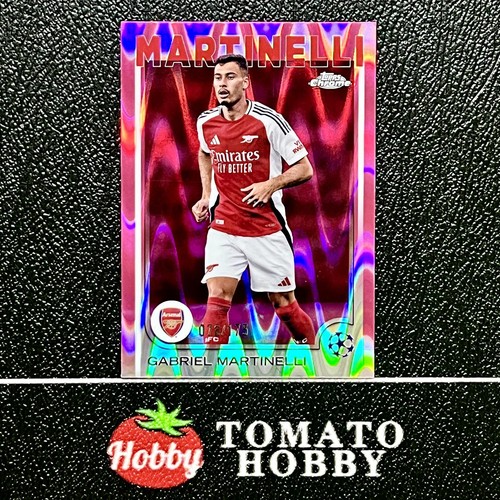 Gabriel Martinelli 2024 Topps Chrome UEFA Neon Pink Raywave /175