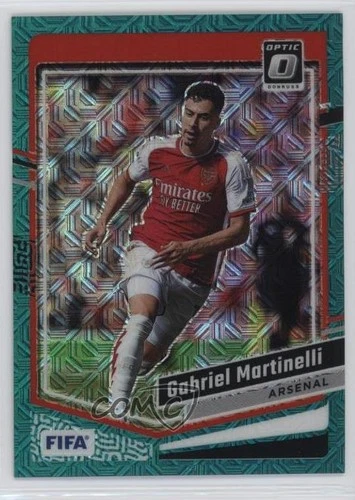 Gabriel Martinelli 2023 Panini Donruss FIFA Optic Teal Mojo Prizm 15/49