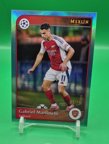 Gabriel Martinelli 2024 Topps Merlin Chrome Aqua Refractor /75