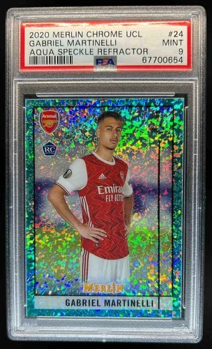 Gabriel Martinelli 2020 Topps Merlin Chrome Aqua Speckle /175