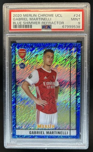 Gabriel Martinelli 2021 Topps Merlin Chrome Blue Shimmer /75