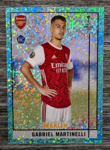 Gabriel Martinelli 2021 Topps Merlin Chrome UEFA UCL Aqua Speckle /175