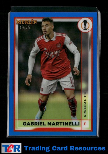 Gabriel Martinelli 2022 Panini Merlin UEFA Club Competitions Blue Refractor /75
