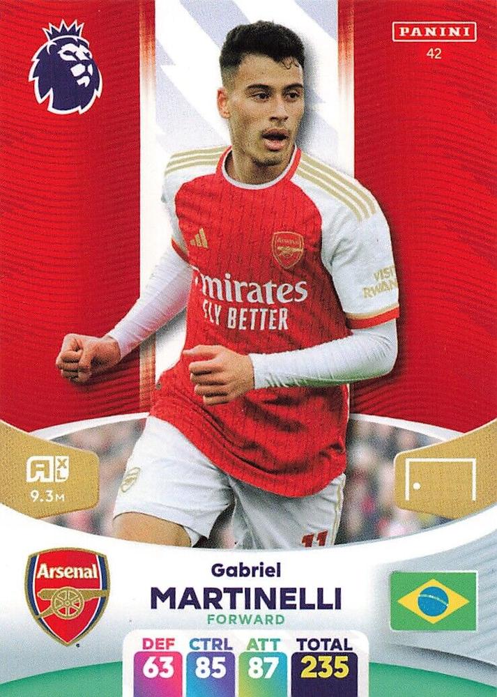 Gabriel Martinelli 2024 Panini Adrenalyn XL Premier League