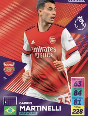 Gabriel Martinelli 2021 Panini Adrenalyn XL Premier League