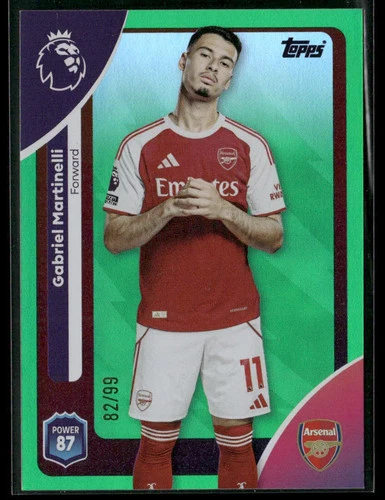 Gabriel Martinelli 2025 Topps Premier League Green Rainbow /99