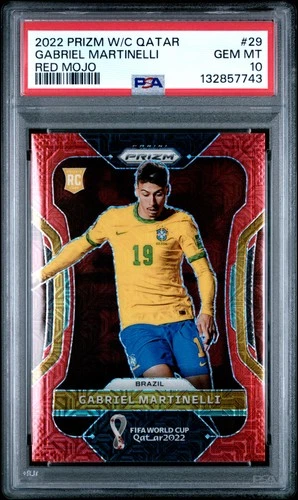 Gabriel Martinelli 2022 Panini Prizm World Cup Red Mojo 3/99