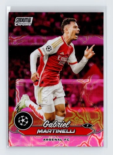 Gabriel Martinelli 2023 Topps Stadium Club UEFA Red Pink Electric