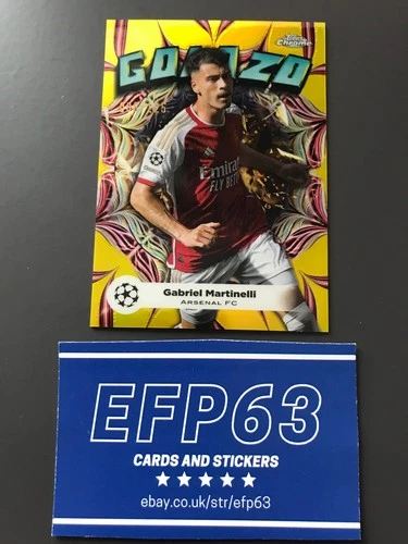 Gabriel Martinelli 2023 Topps Chrome UCL Gold 23/24/125