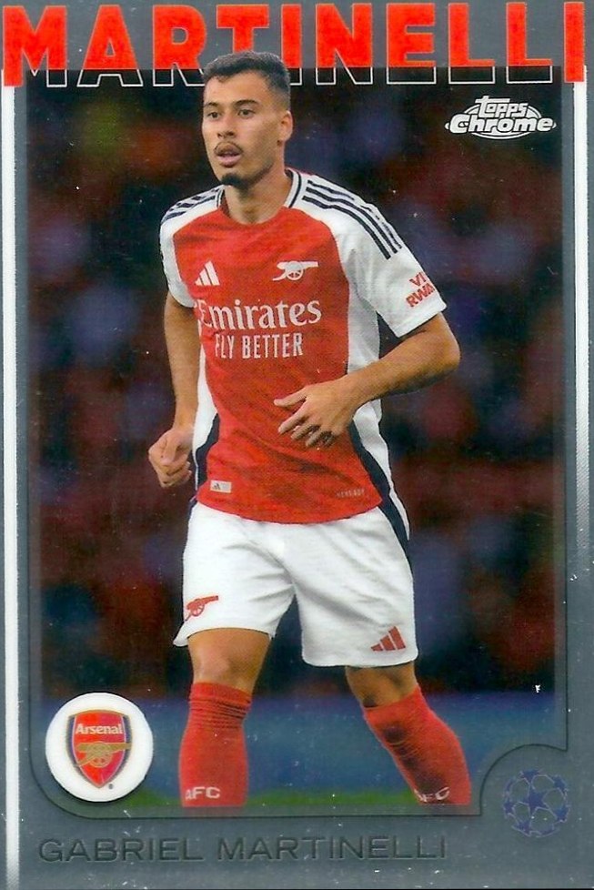 Gabriel Martinelli 2024 Topps Chrome UEFA Club Competitions