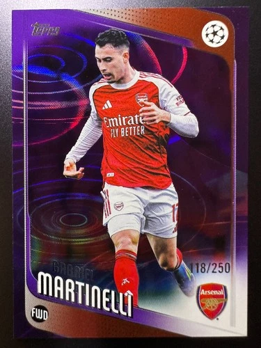 Gabriel Martinelli 2025 Topps UEFA Club Competitions Purple Raindrops /250