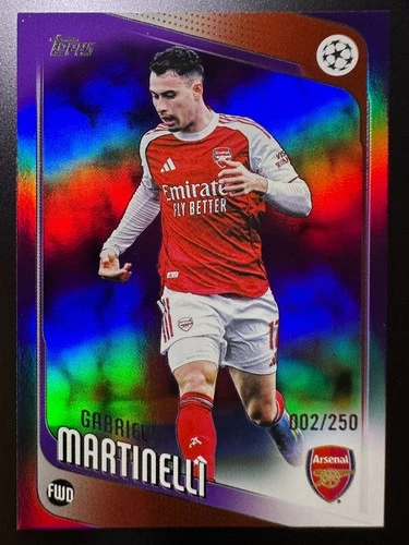 Gabriel Martinelli 2025 Topps UEFA Club Competitions Viola Rifrattore /250