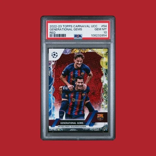 Gavi / Robert Lewandowski 2023 Topps UEFA Carnaval Red /5