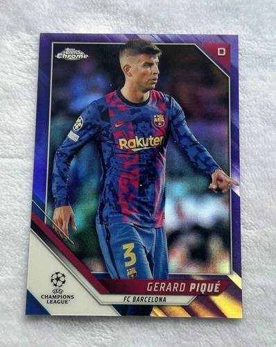 Gerard Pique 2021 Topps Chrome UEFA Viola Refractor /250
