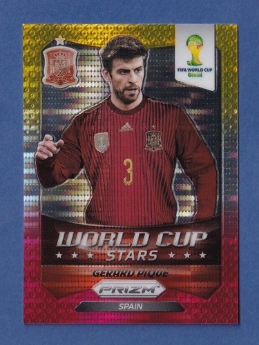 Gerard Pique 2014 Panini Prizm Yellow & Red Pulsar