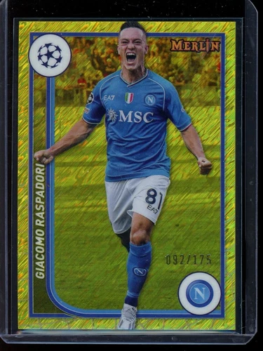 Giacomo Raspadori 2023 Topps Chrome Merlin Yellow Shimmer /175