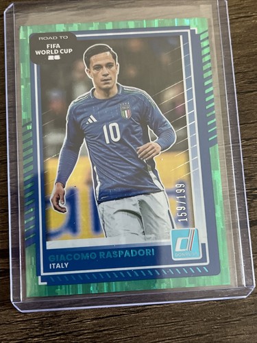 Giacomo Raspadori 2025 Panini Donruss Road To The World Cup Green /199