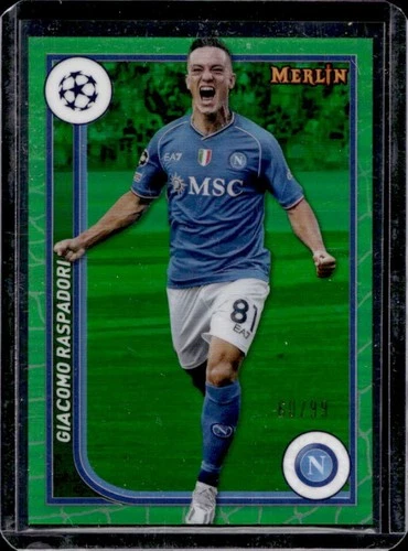 Giacomo Raspadori 2023 Topps Merlin Chrome Verde Refractor /99